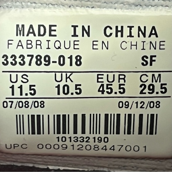 Nike Mens 11.5 Power Channel Cleats Football Black Red White 2008 - Picture 14 of 14